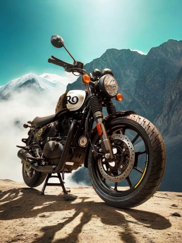 Royal Enfield Hunter 350 motorcycle in Mount Everest