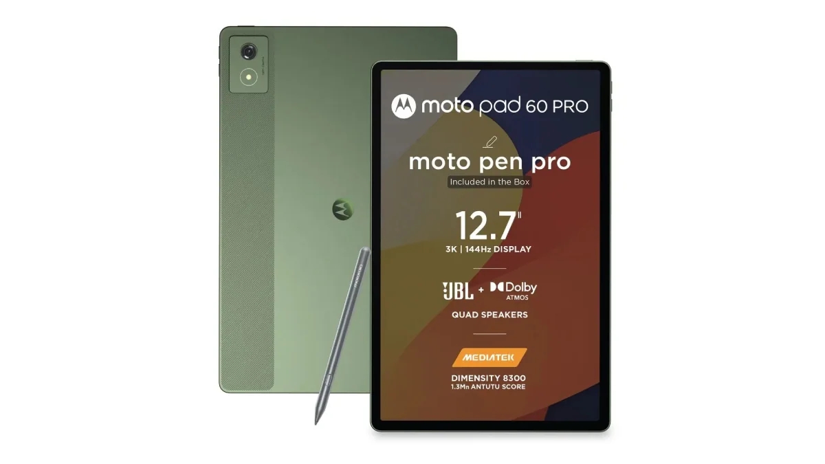 Moto Pad 60 Pro 144Hz डिस्प्ले, 10,200mAh बॅटरी आणि प्रीमियम डिझाइन फक्त Rs 26,999 मध्ये