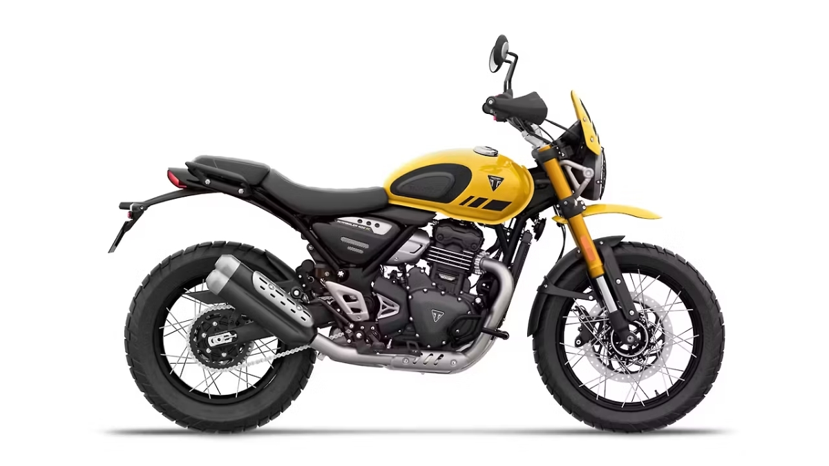 Triumph Scrambler 400 XC हाय ग्राऊंड क्लीयरन्स, ड्युअल पर्पज टायर्स आणि दमदार इंजिन किंमत ₹2.63 लाखांपासून सुरू